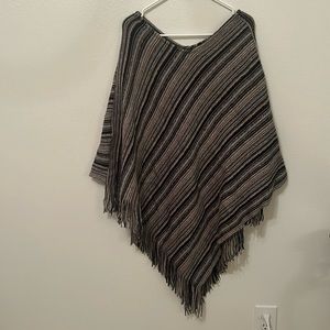 Striped Sweater Poncho